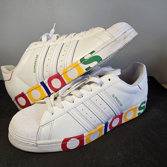 Adidas Superstar Olympic Pack White Shoes Size 10.5 Preowned - Picture 1 of 12